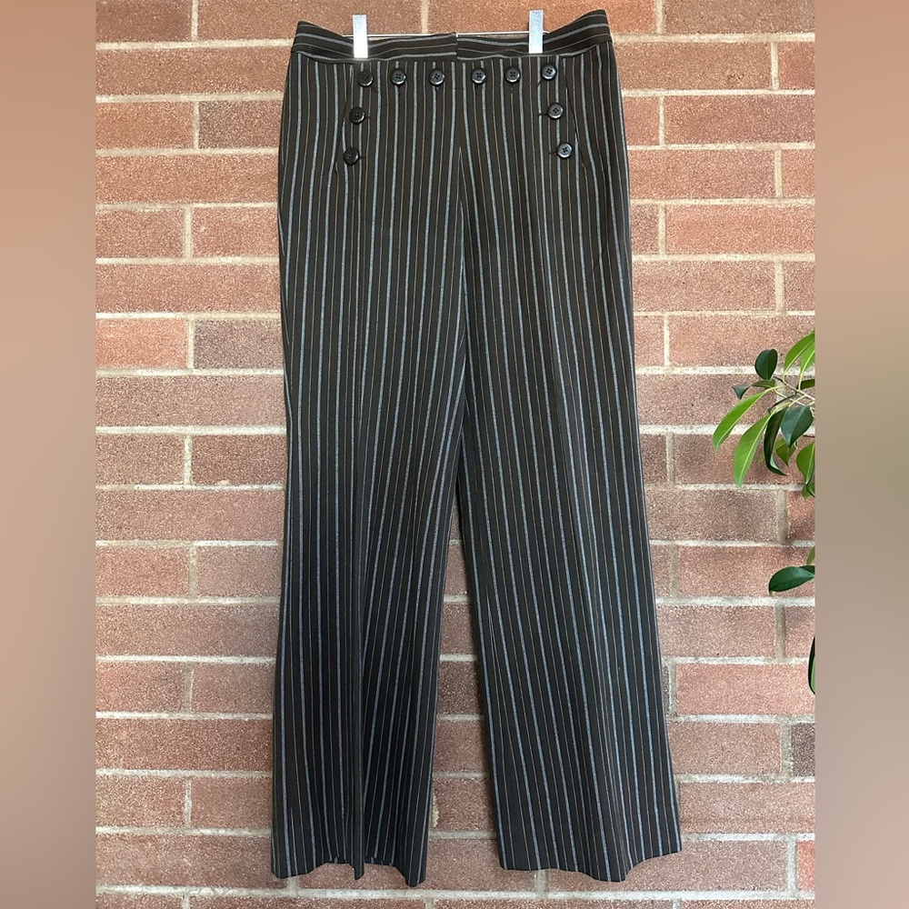 Elevenses by Anthropologie pinstripe wide leg sailor trousers